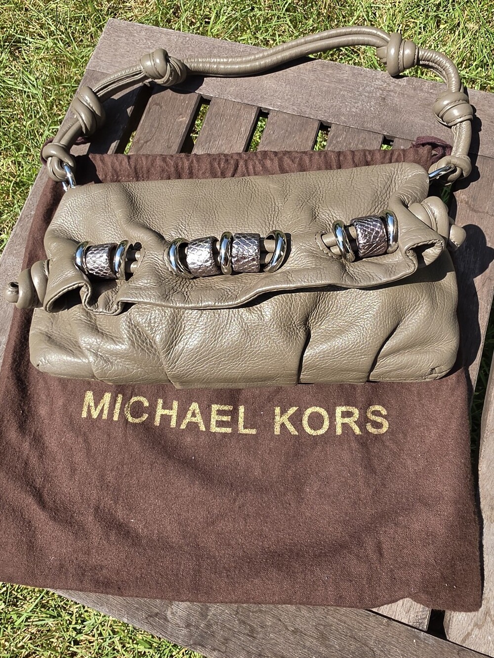 Leather Michael Kors shoulder bag Taupe